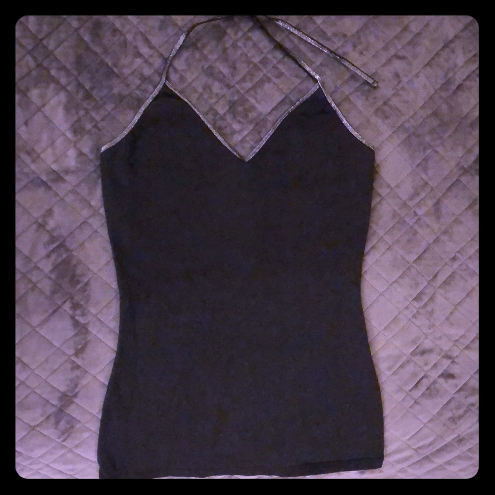 Express black halter with glitter trim small